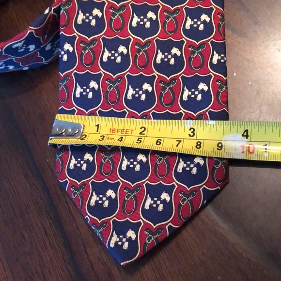 🐾Brooks Brothers Silk Scottish Terrior Dog equestrian print classic tie - Picture 5 of 6